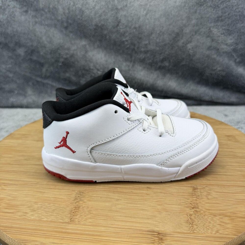 Jordan Flight Shoes Boys Size 10C White Black Red Basketball Sneakers IB7907-100